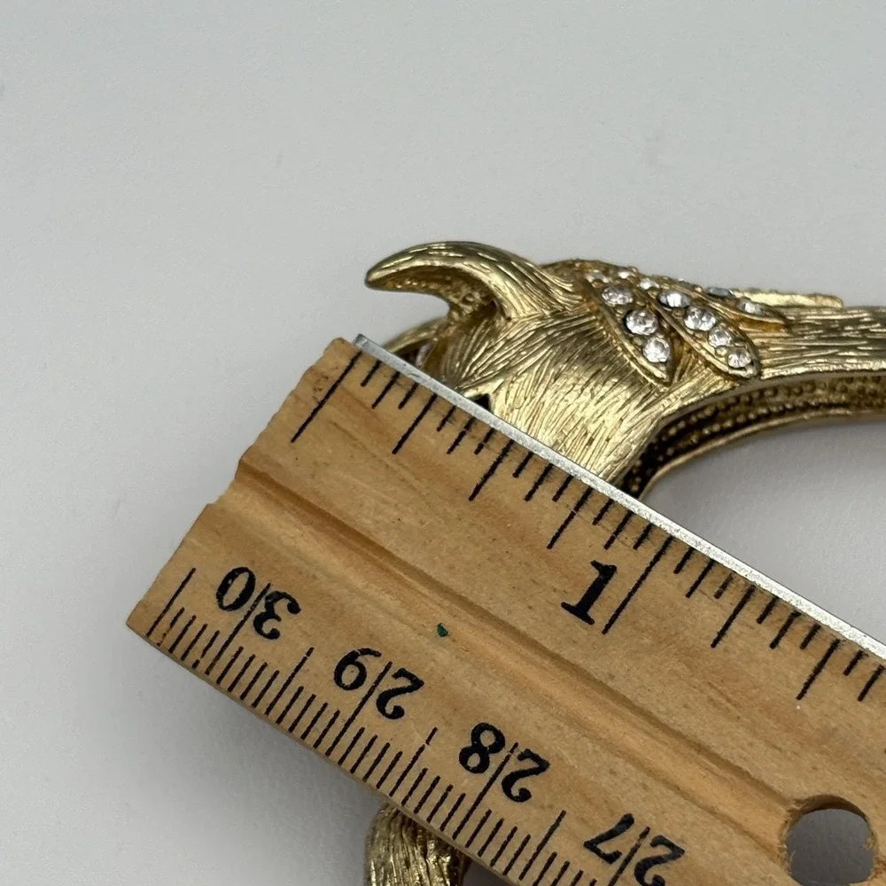 Vintage Horse Clamper Bracelet Goldtone Rhinestones 6 1/2